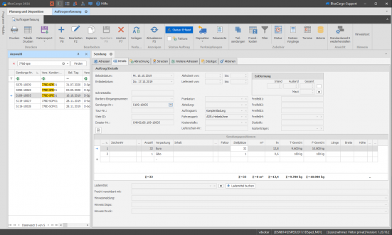 bluecargo-Speditionssoftware-Abrechnung